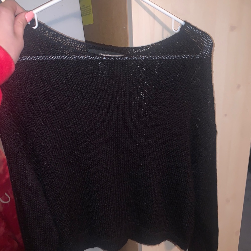 Cropped black sweater